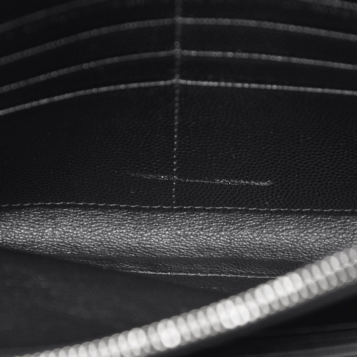 Grain De Poudre Matelasse Chevron Monogram Chain Wallet Black