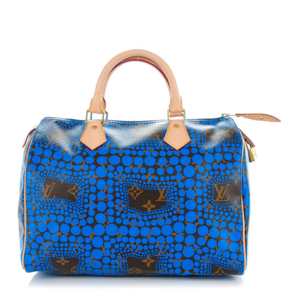 Louis Vuitton Monogram Kusama Town Speedy 30 Blue 1 of 7
