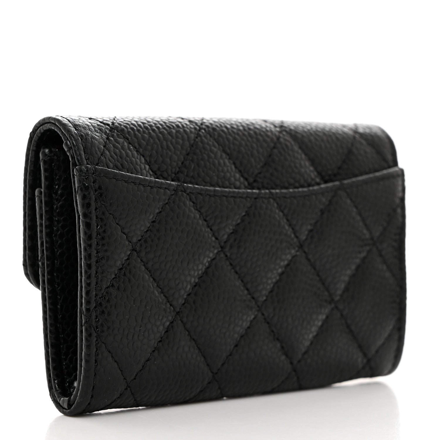 Chanel Caviar Quilted Flap Card Holder Wallet Black 3 of 9