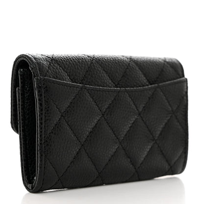 Chanel Caviar Quilted Flap Card Holder Wallet Black 3 of 9