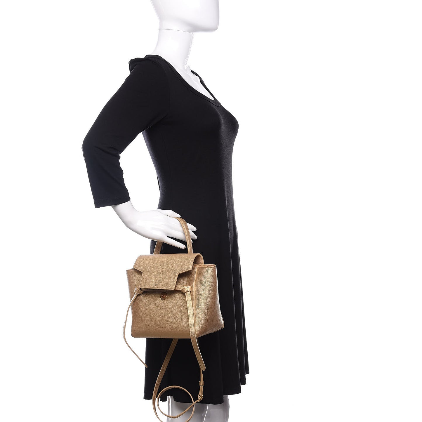 Laminated Calfskin Nano Belt Bag Gold