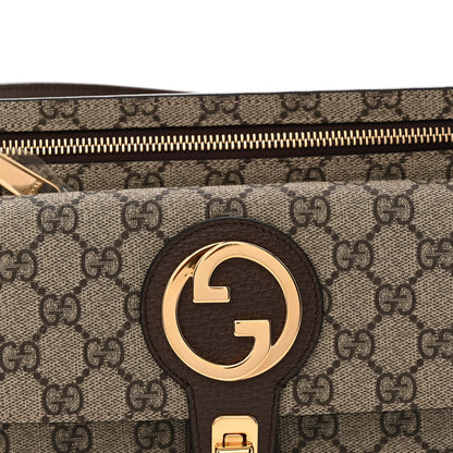 Gucci GG Supreme Monogram Textured Dollar Calfskin Blondie Belt Bag Beige Ebony New Acero 8 of 10