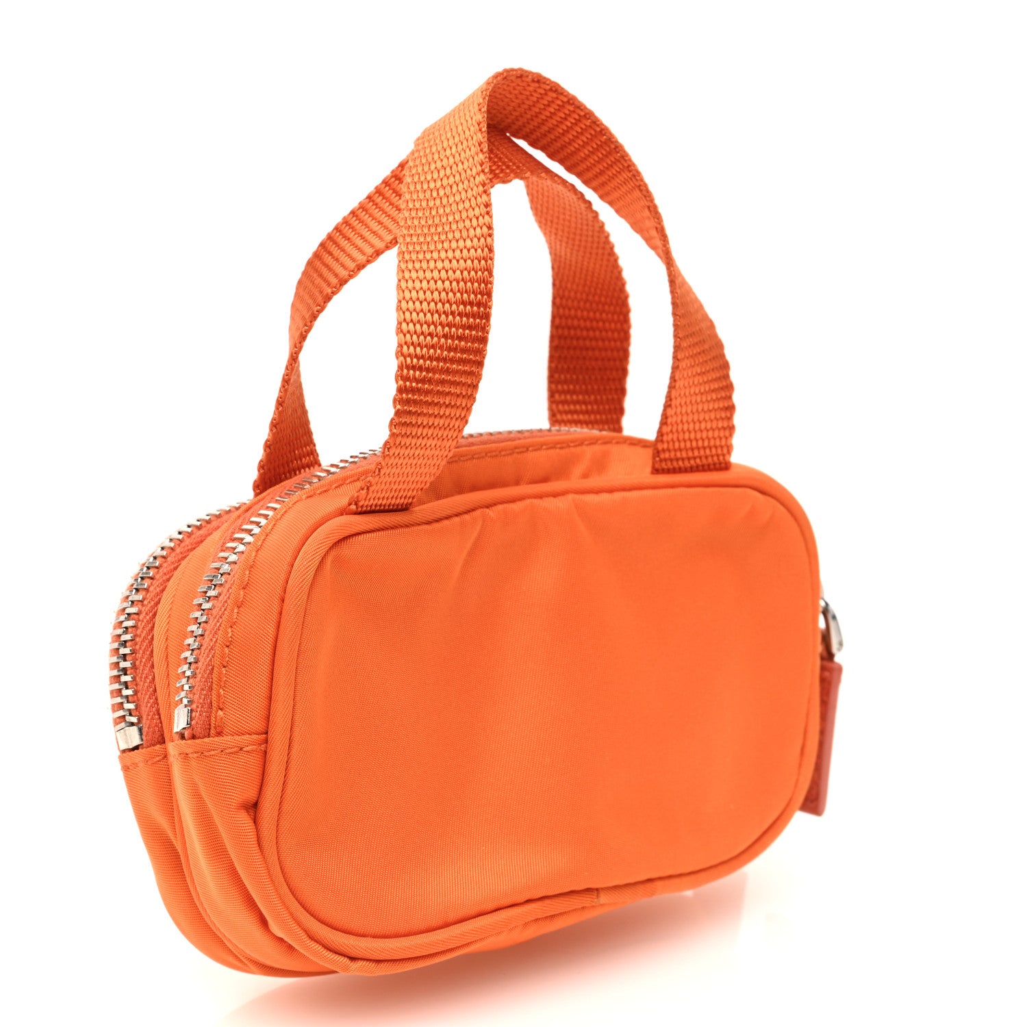 Prada Nylon Saffiano Mini Top Handle Bag Orange 3 of 6