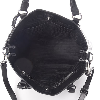 Prada Soft Calfskin Shoulder Bag Black 5 of 9