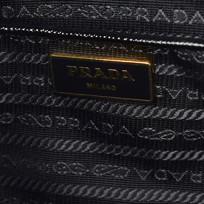 Prada Saffiano Vernice Shopping Tote Black White 8 of 12