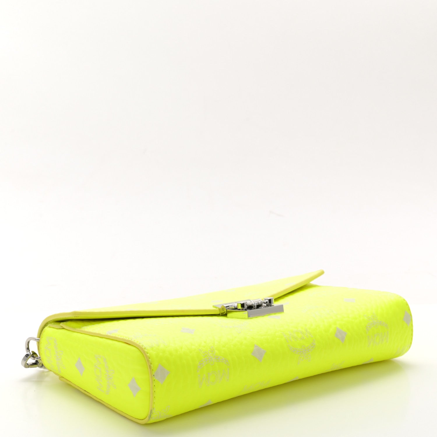 MCM Visetos Monogram Medium Millie Crossbody Bag Neon Yellow 4 of 11