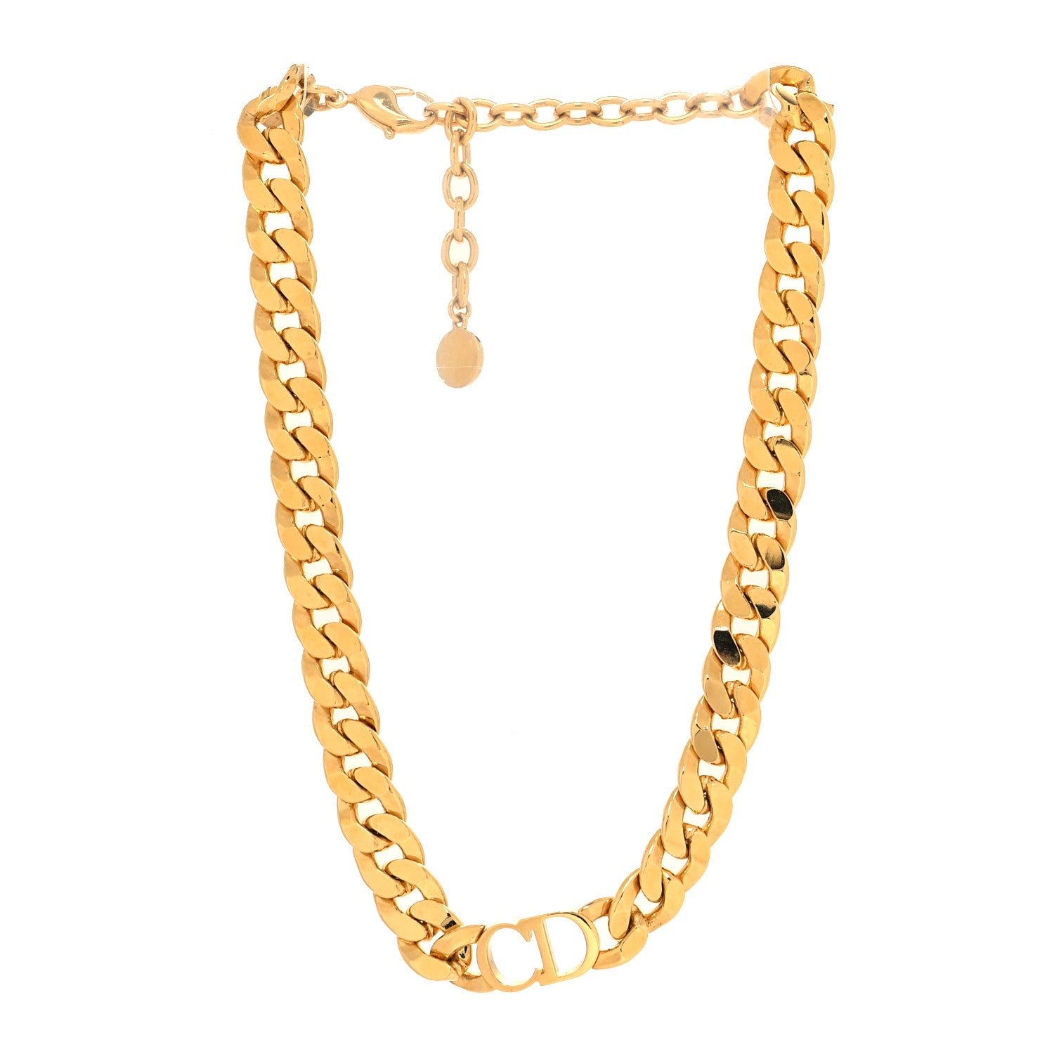Christian Dior Metal CD Choker Necklace Gold 3 of 5