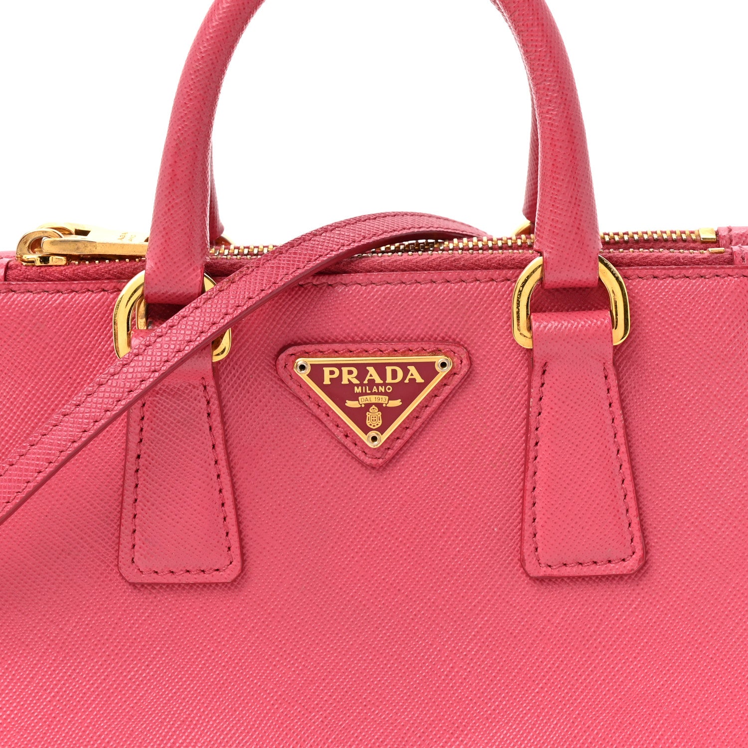 Prada Saffiano Lux Micro Galleria Double Zip Tote Fuxia 6 of 8
