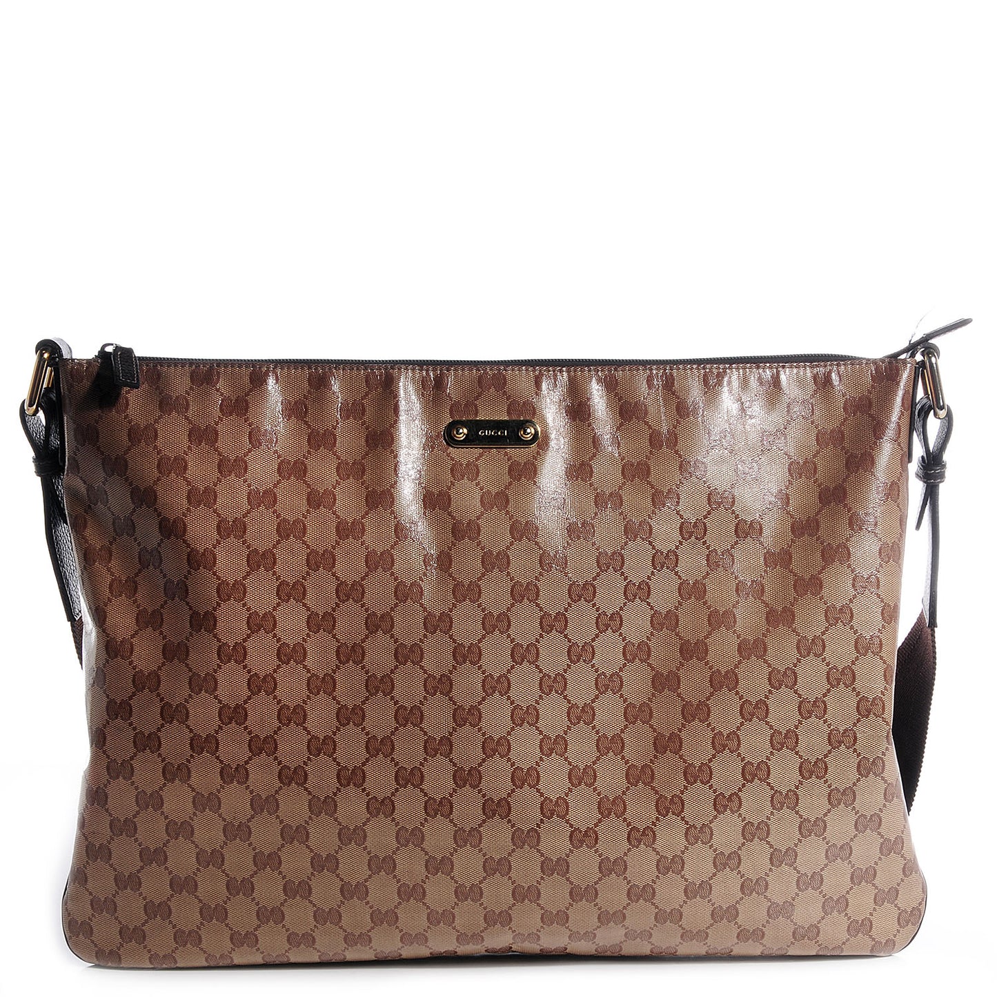 Crystal Monogram Messenger Bag Brown