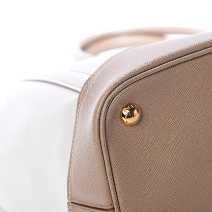 Prada Saffiano Lux Bi-Color Tote Talco Visone 12 of 17