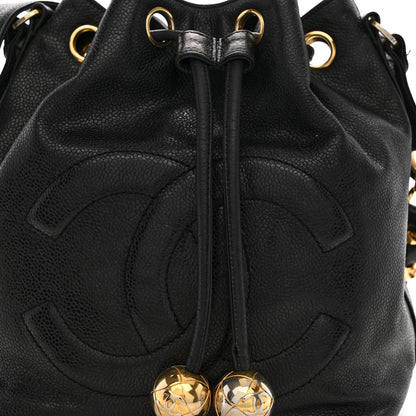 Chanel Caviar CC Chain Mini Drawstring Bag Black 10 of 13
