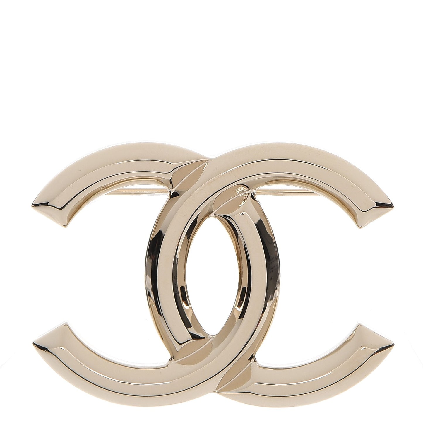 Metal CC Brooch Light Gold