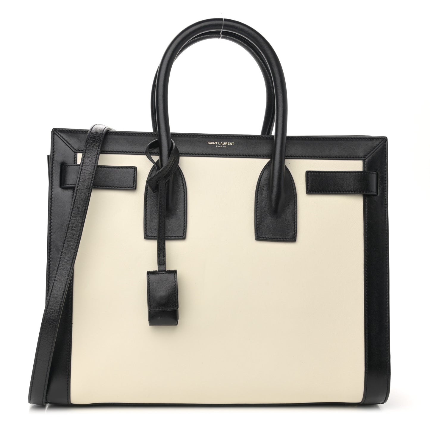 Calfskin Bi-Color Small Sac De Jour White Black