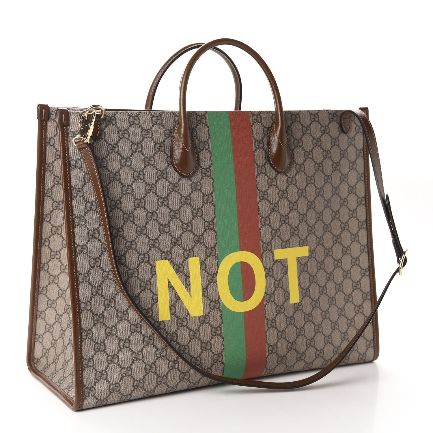 Gucci GG Supreme Monogram Fake/Not Large Retro Interlocking G Tote Bag Beige Brown Sugar 3 of 10