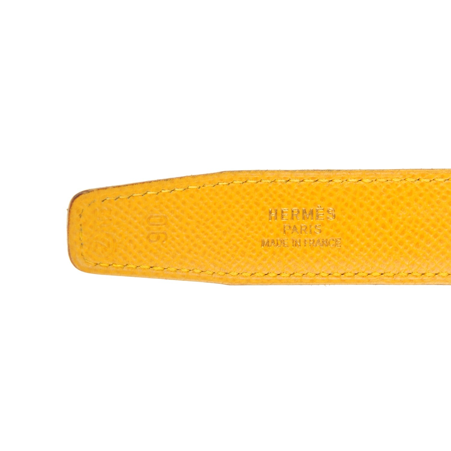 Hermes Courchevel 24mm Constance H Belt 90 Bleu Marine Jaune D'Or 5 of 9