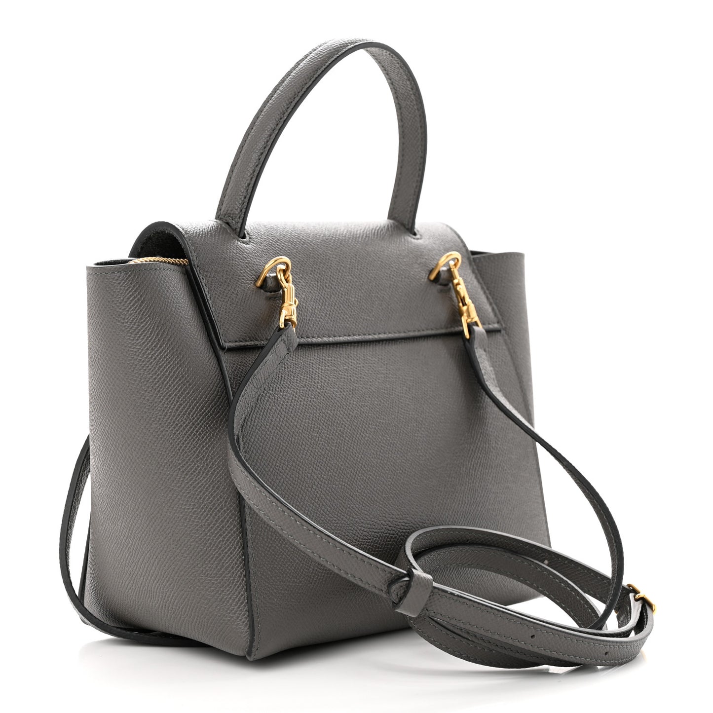 Grained Calfskin Nano Belt Bag Grey