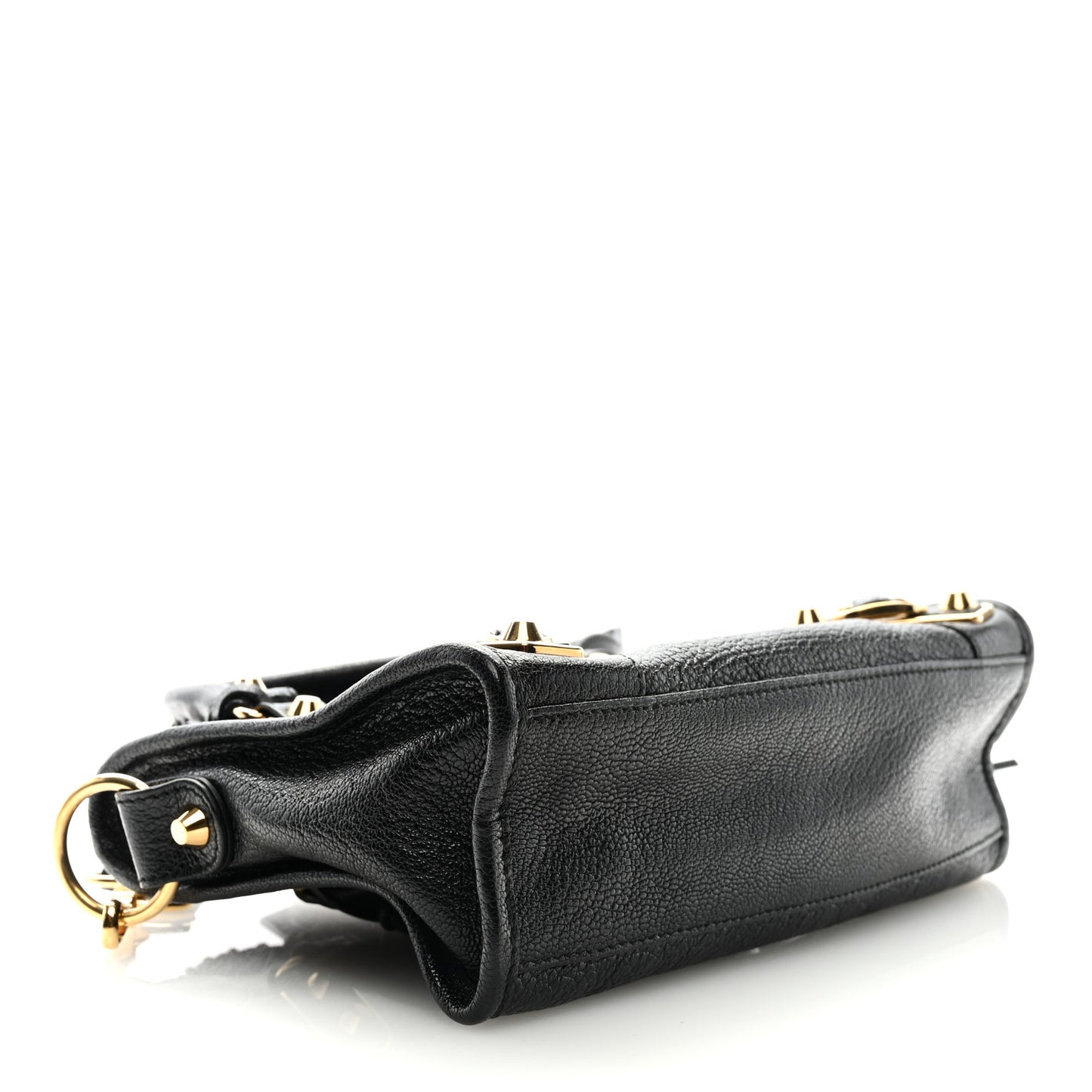 Chevre Gold Metallic Edge Hardware Mini City Black