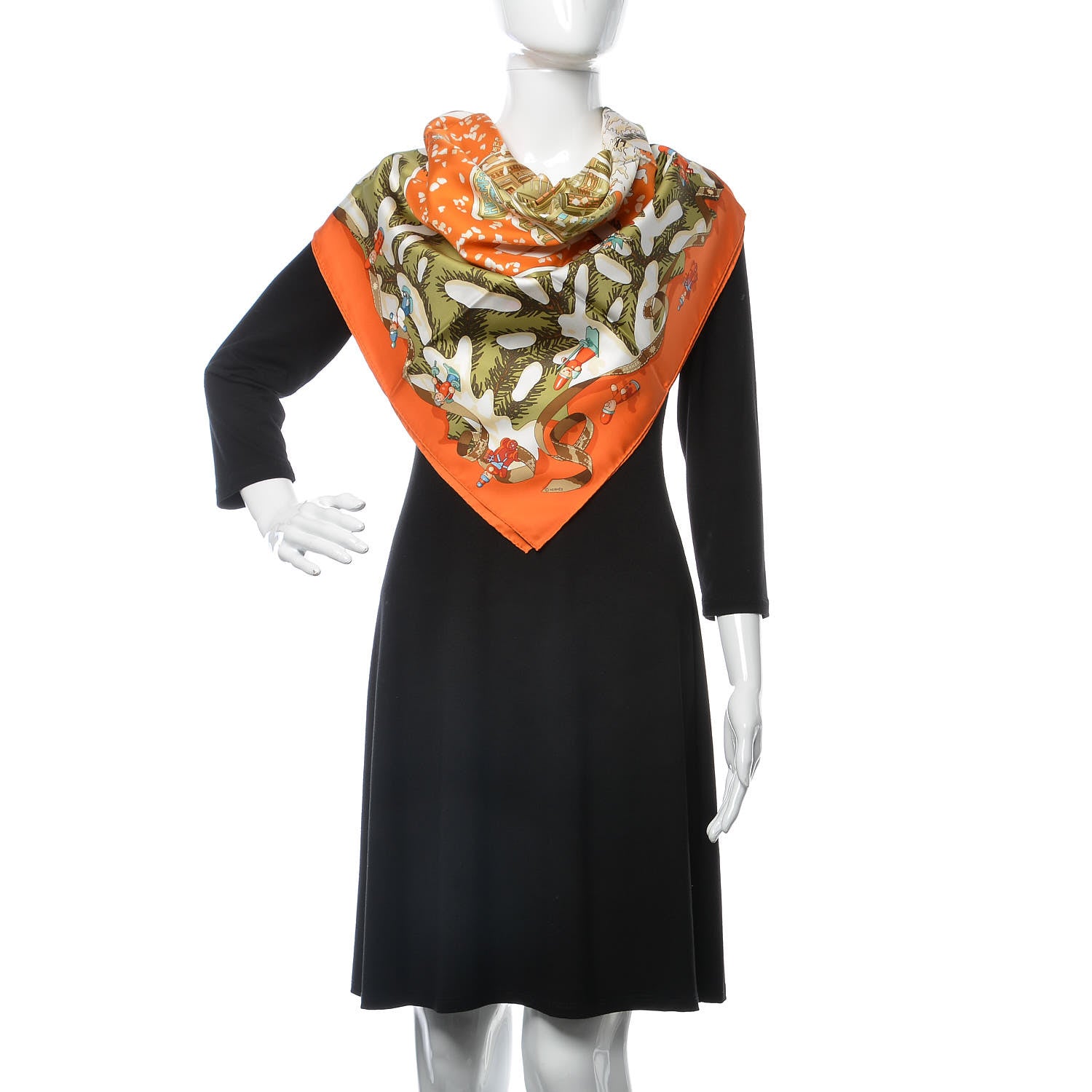 Hermes Silk Noel Au 24 Faubourg Scarf 90 2 of 5