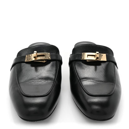 Hermes Goatskin Oz Mules 38.5 Black 2 of 9