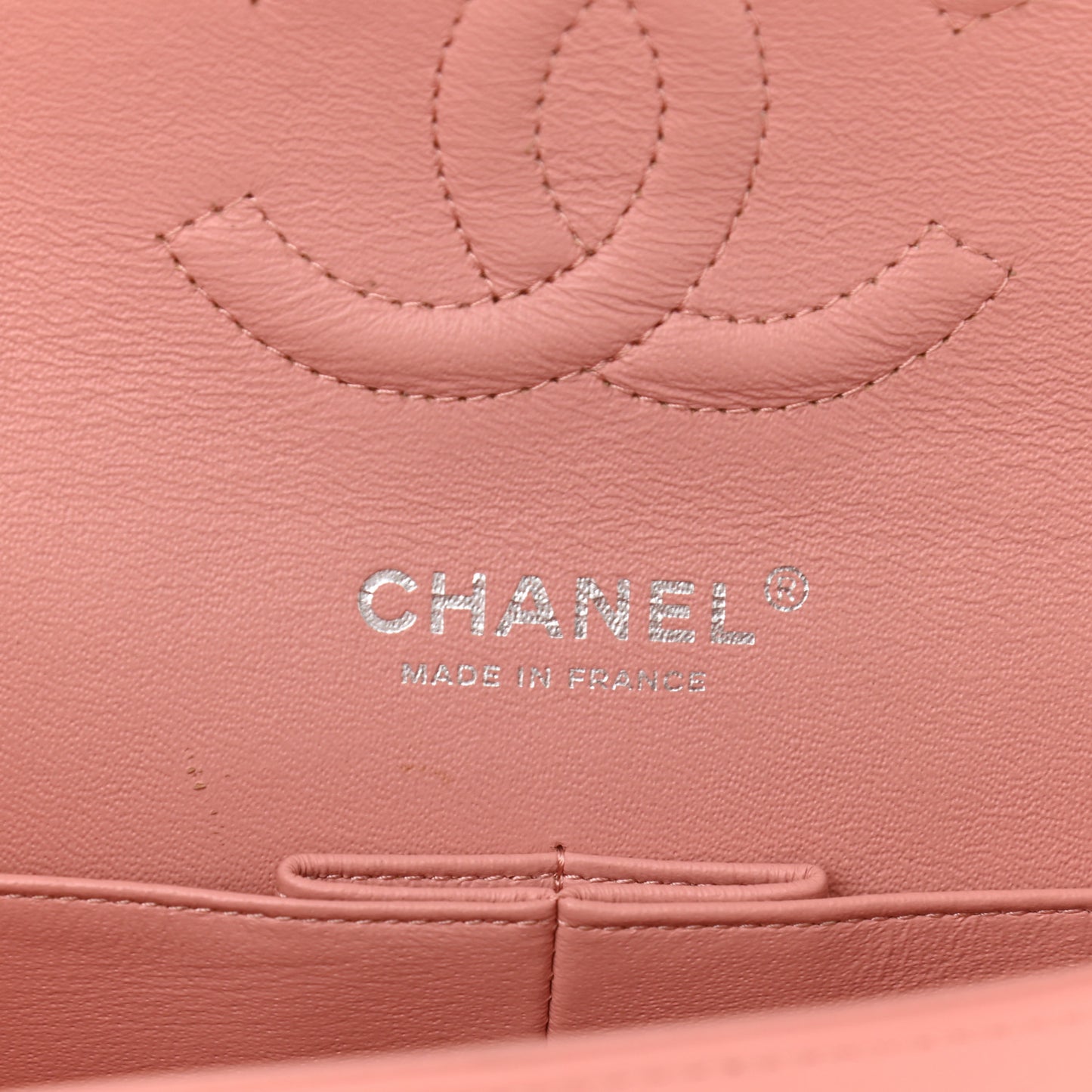 Patent Quilted Medium Double Flap Light Pink