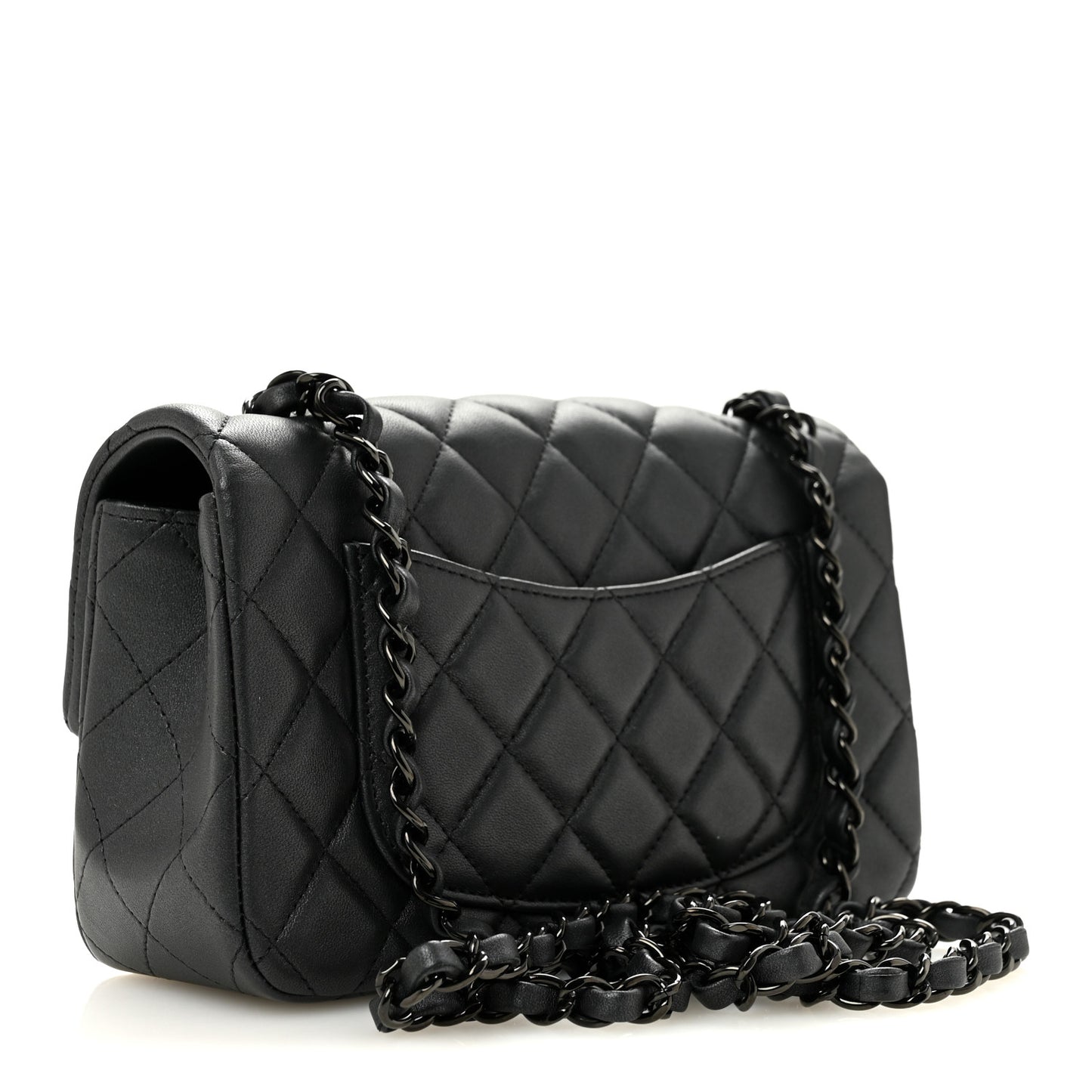 Lambskin Quilted Mini Rectangular Flap So Black