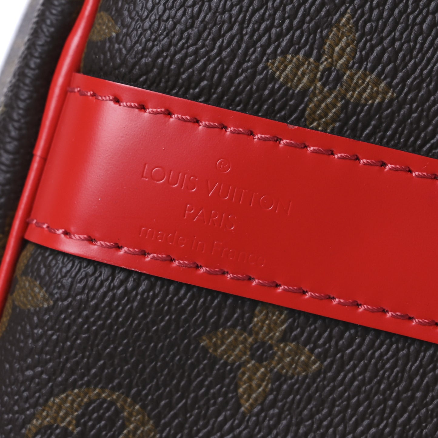 Calfskin Monogram Keepall Bandouliere 50 Coquelicot
