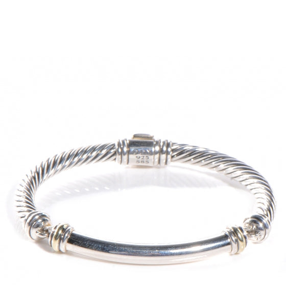 Sterling Silver 14K Yellow Gold Metro Cable Bracelet