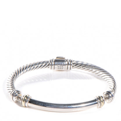 David Yurman Sterling Silver 14K Yellow Gold Metro Cable Bracelet 1 of 5
