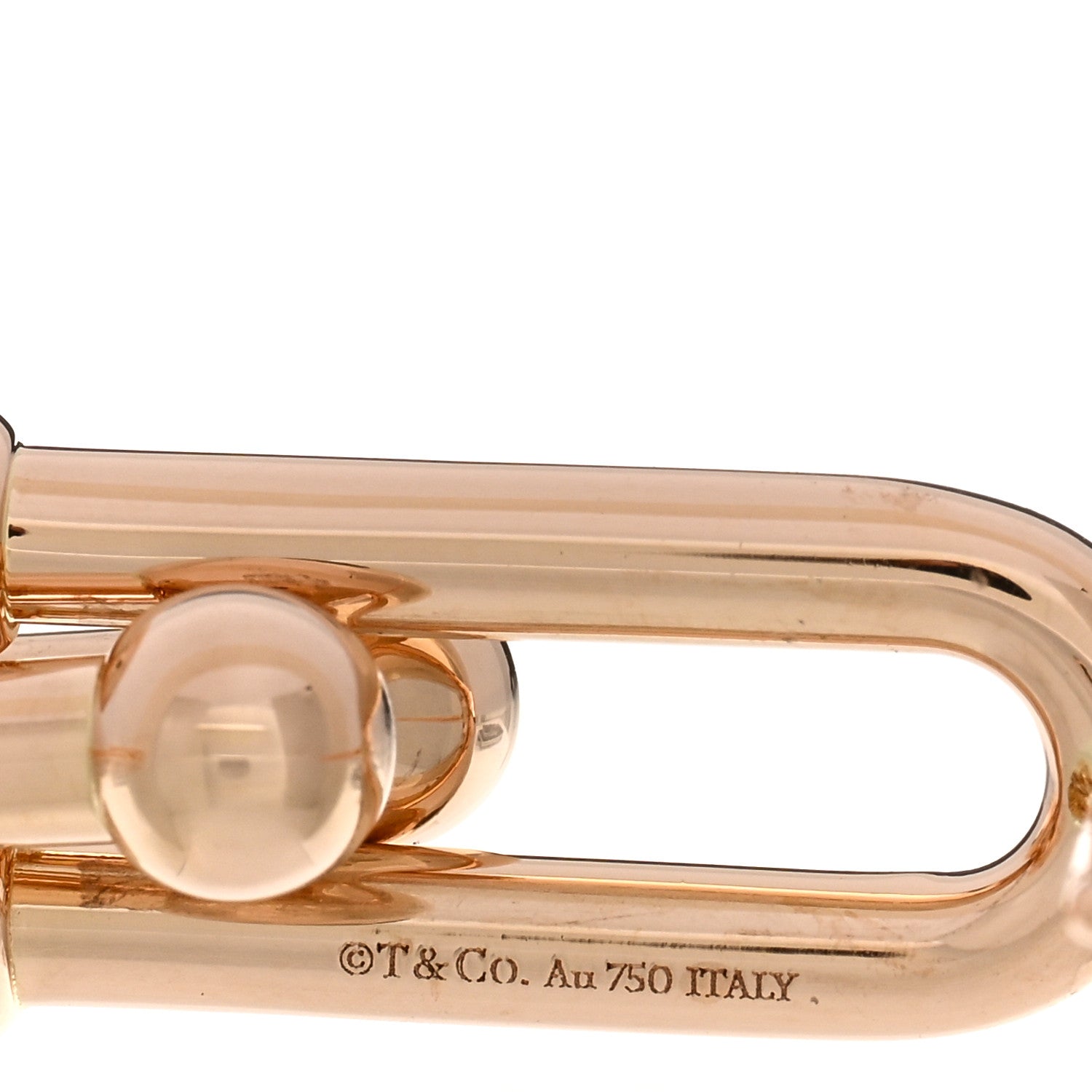Tiffany 18K Rose Gold HardWear Double Long Link Earrings 4 of 4