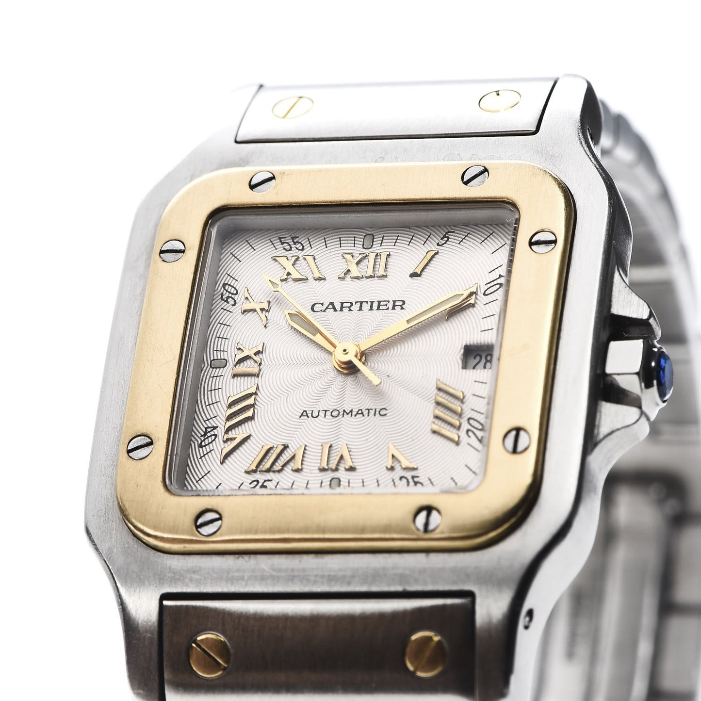 Stainless Steel 18K Yellow Gold 29mm Santos De Cartier Galbee Automatic Watch