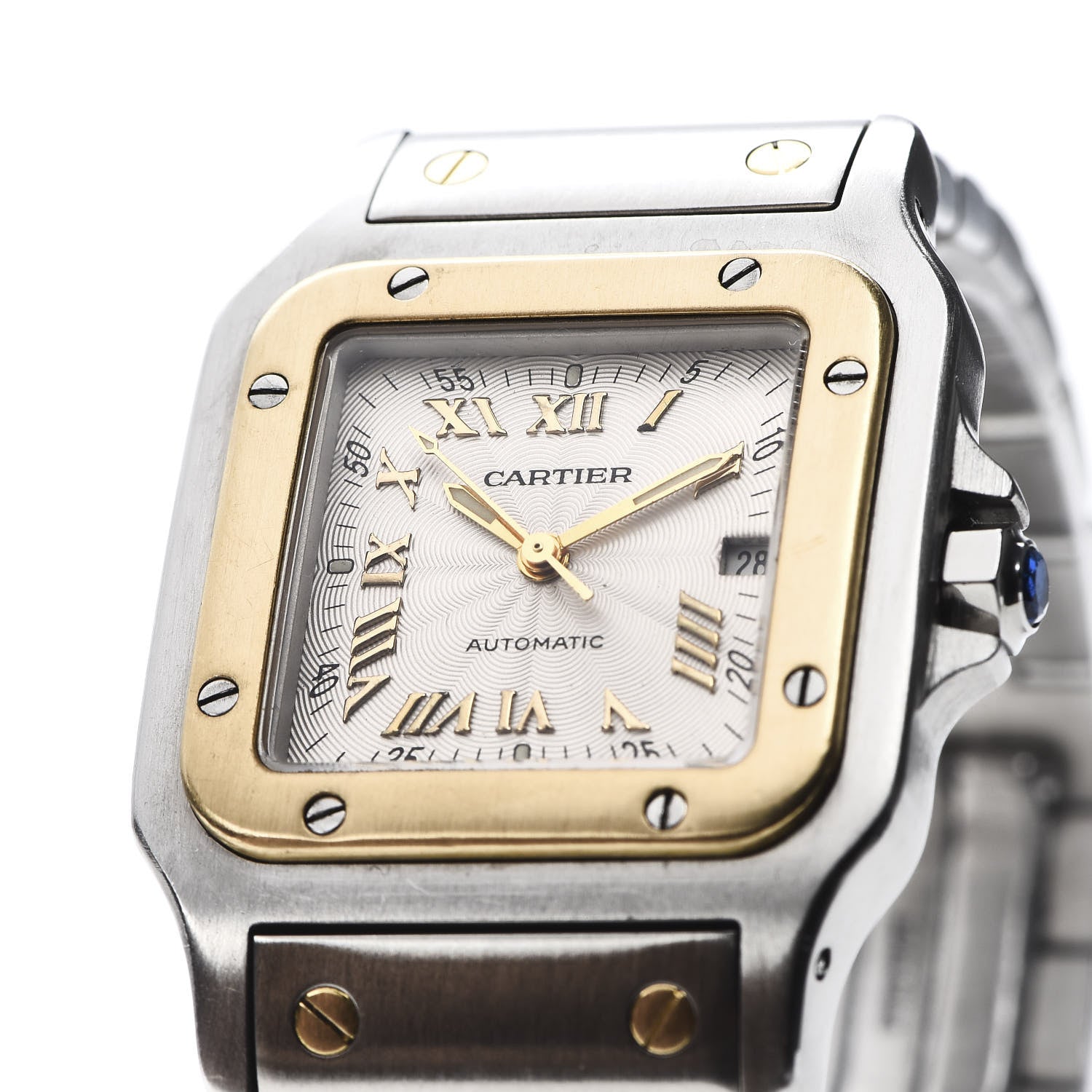 Cartier Stainless Steel 18K Yellow Gold 29mm Santos De Cartier Galbee Automatic Watch 7 of 7