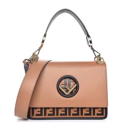 Fendi Vitello Century F is Fendi FF Embossed Kan I Shoulder Bag Orzo Tobacco 1 of 9