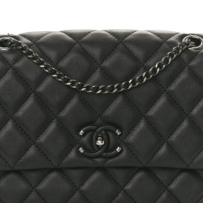 Chanel Calfskin Quilted Medium Frame in Chain Flap Black 8 of 10