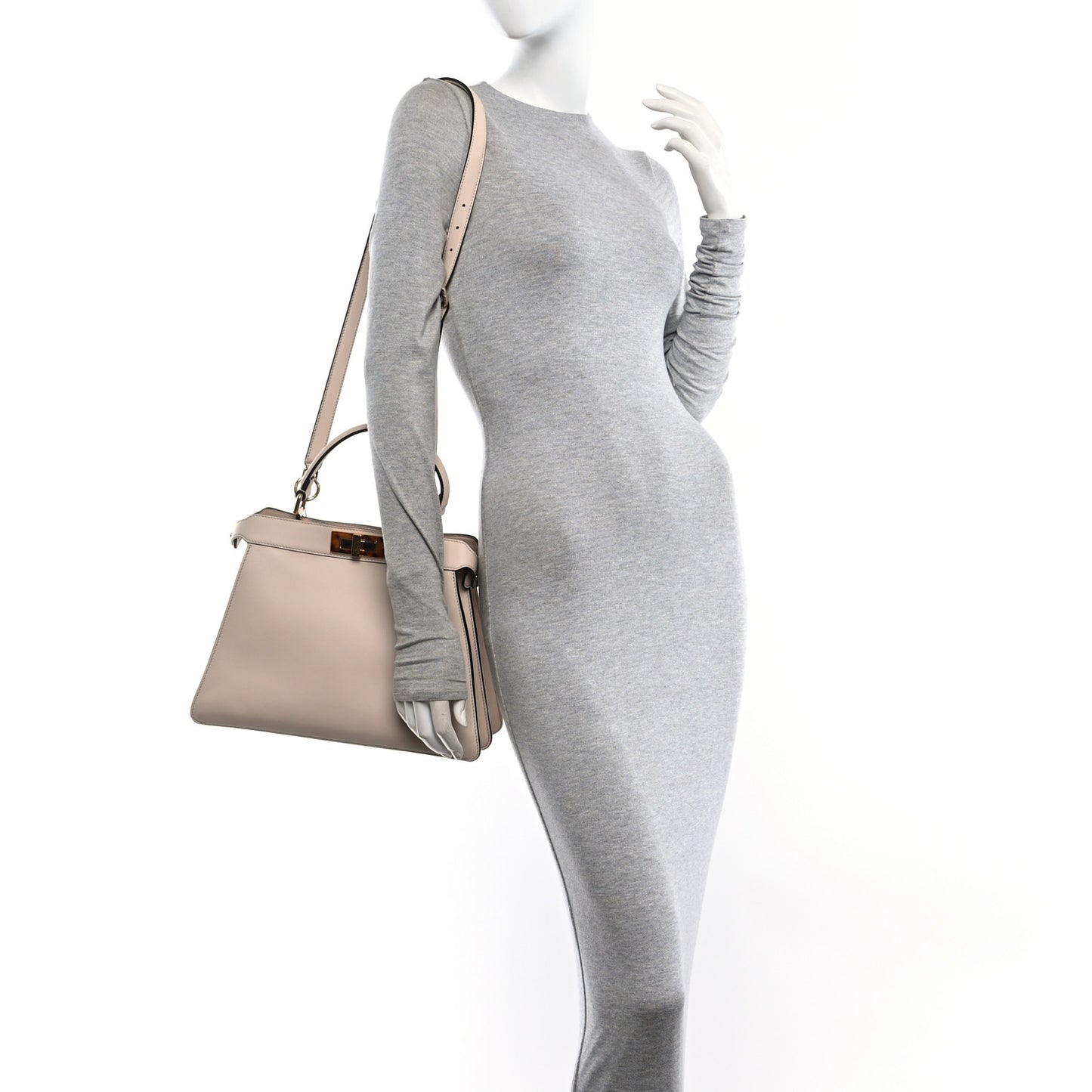 Vitello Seta Shiny Nappa Plexiglass Medium Peekaboo I SEE U Satchel Poudre