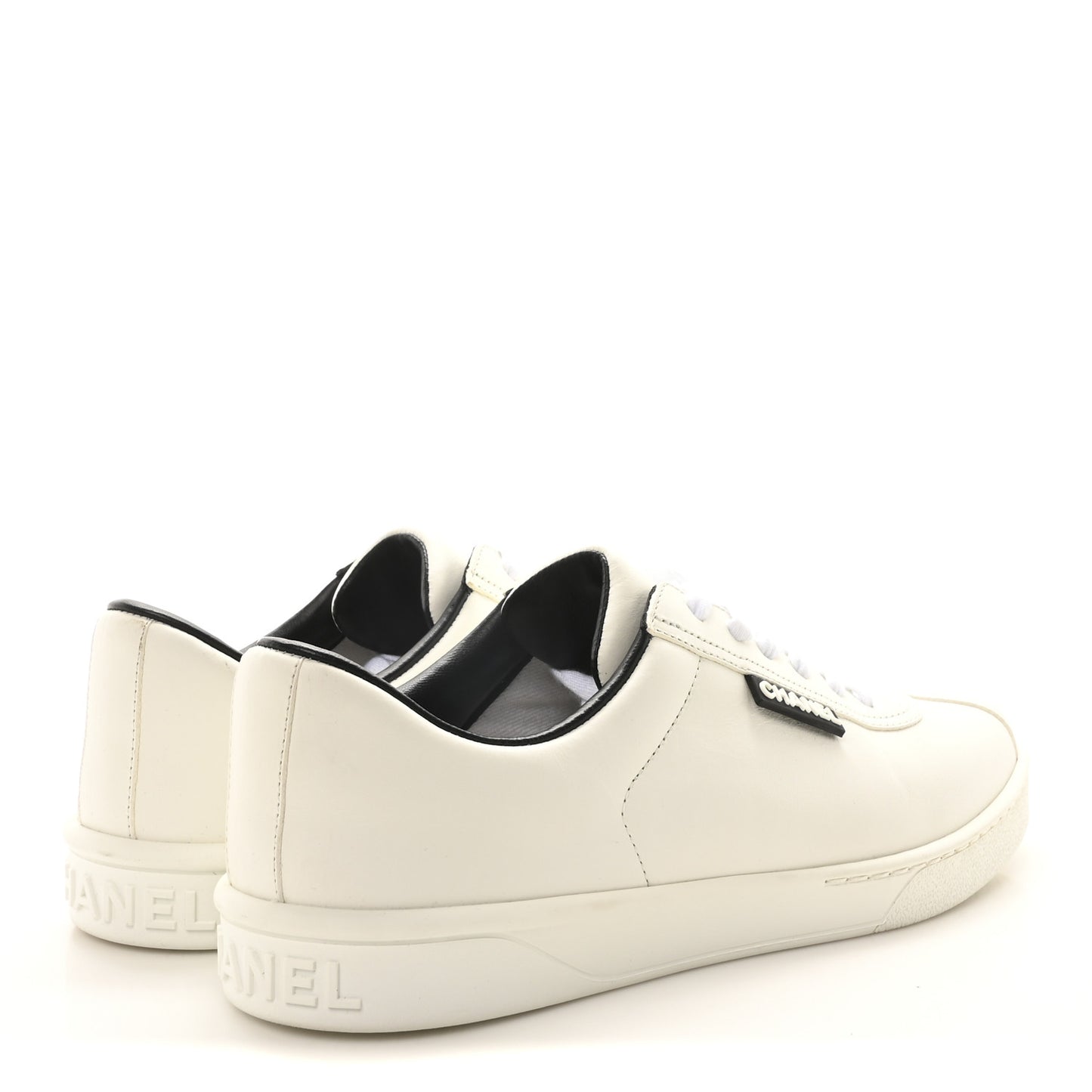 Calfskin CC Womens Sneakers 39 White