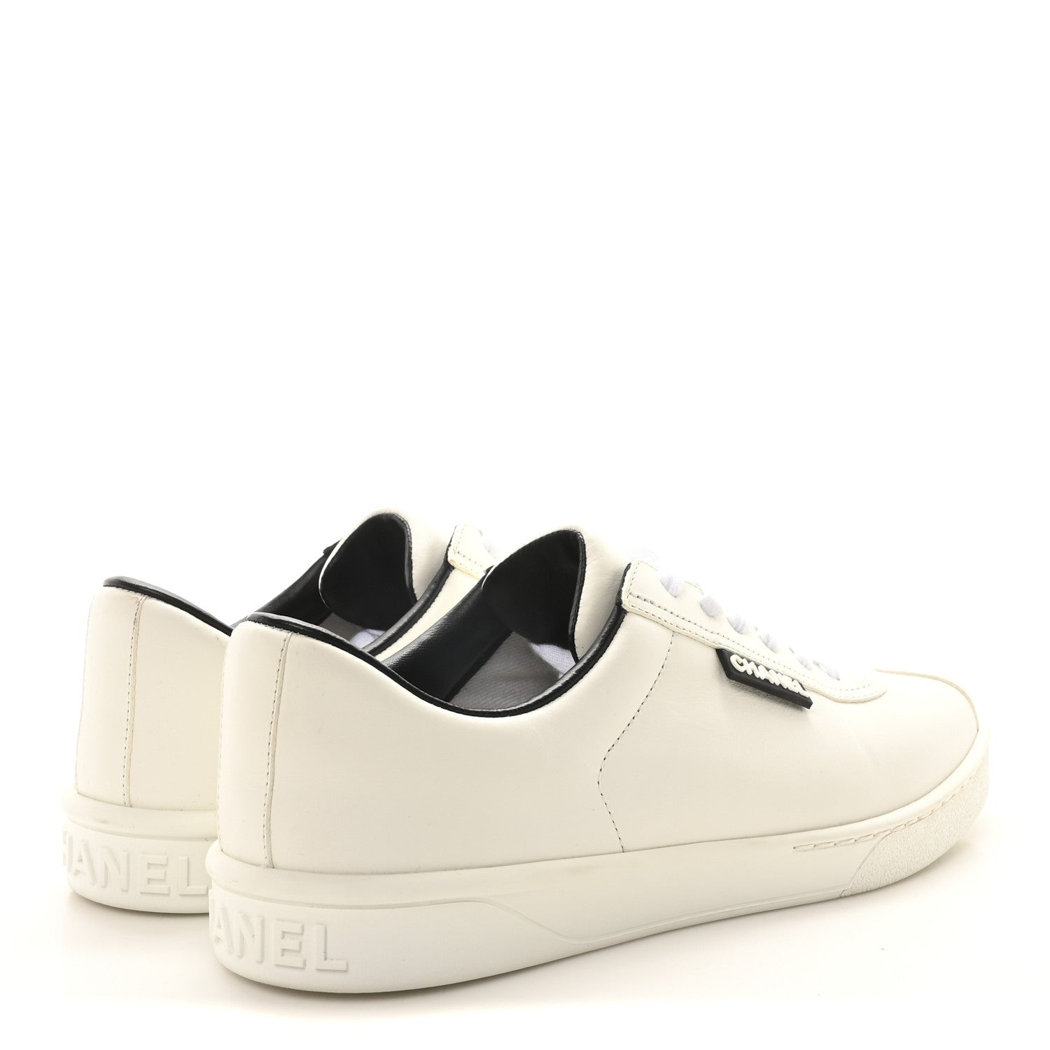 Chanel Calfskin CC Womens Sneakers 39 White 5 of 8
