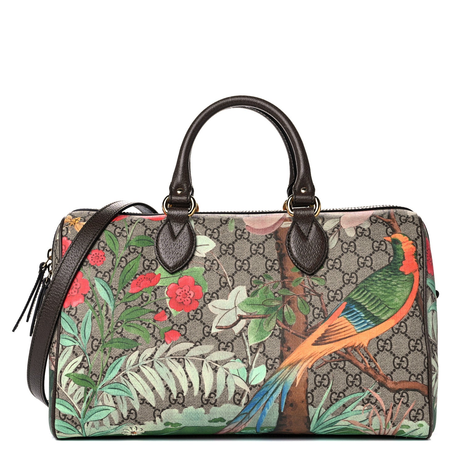 Gucci GG Supreme Monogram Tian Medium Boston Beige Multicolor New Acero 1 of 15