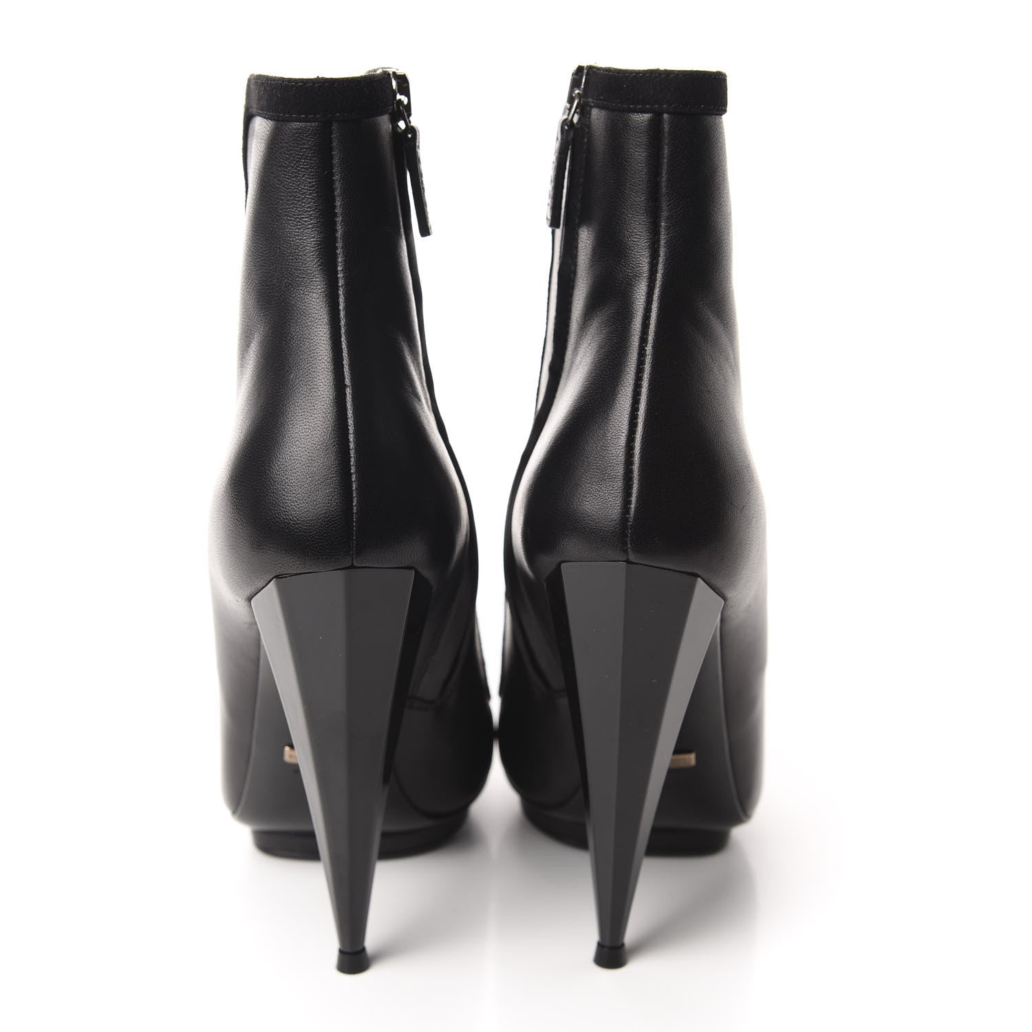 Gucci Nappa Kid Scamosciato Elastic Olimpia Open Toe Booties 37 Black 5 of 8