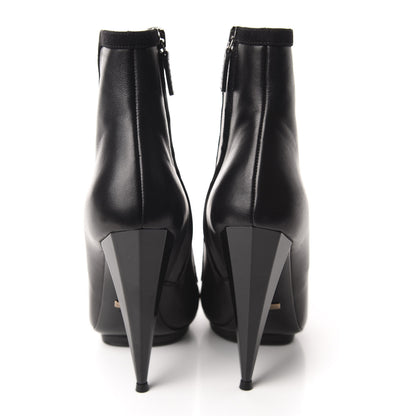 Gucci Nappa Kid Scamosciato Elastic Olimpia Open Toe Booties 37 Black 5 of 8