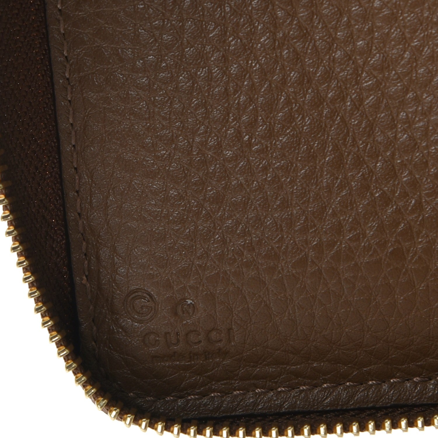 Gucci Pebbled Calfskin Zip Around Wallet Maple Brown 6 of 9