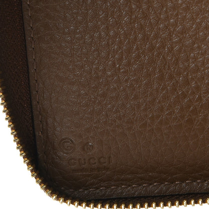 Gucci Pebbled Calfskin Zip Around Wallet Maple Brown 6 of 9