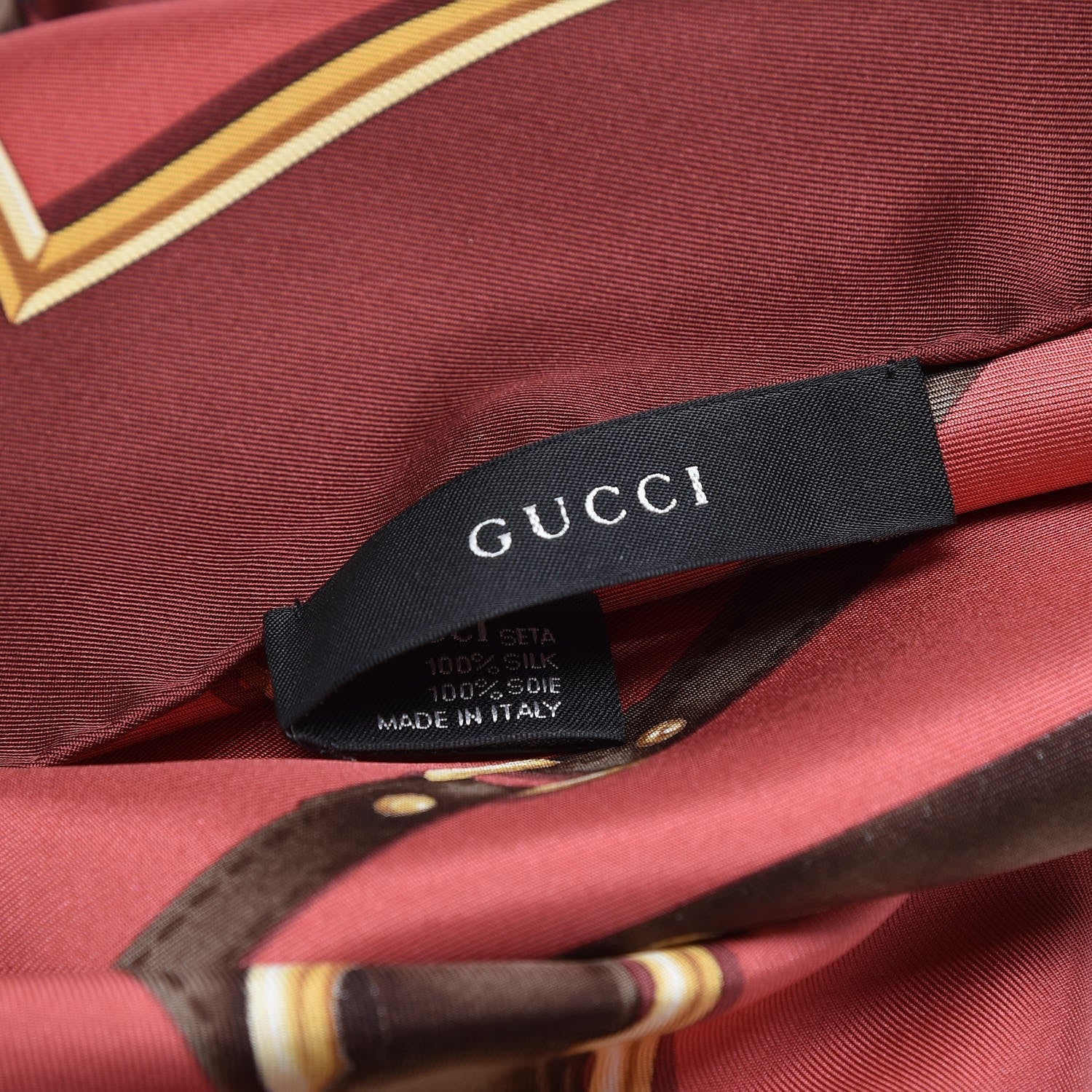 Gucci Silk Relia Scarf Ruby Red 5 of 5