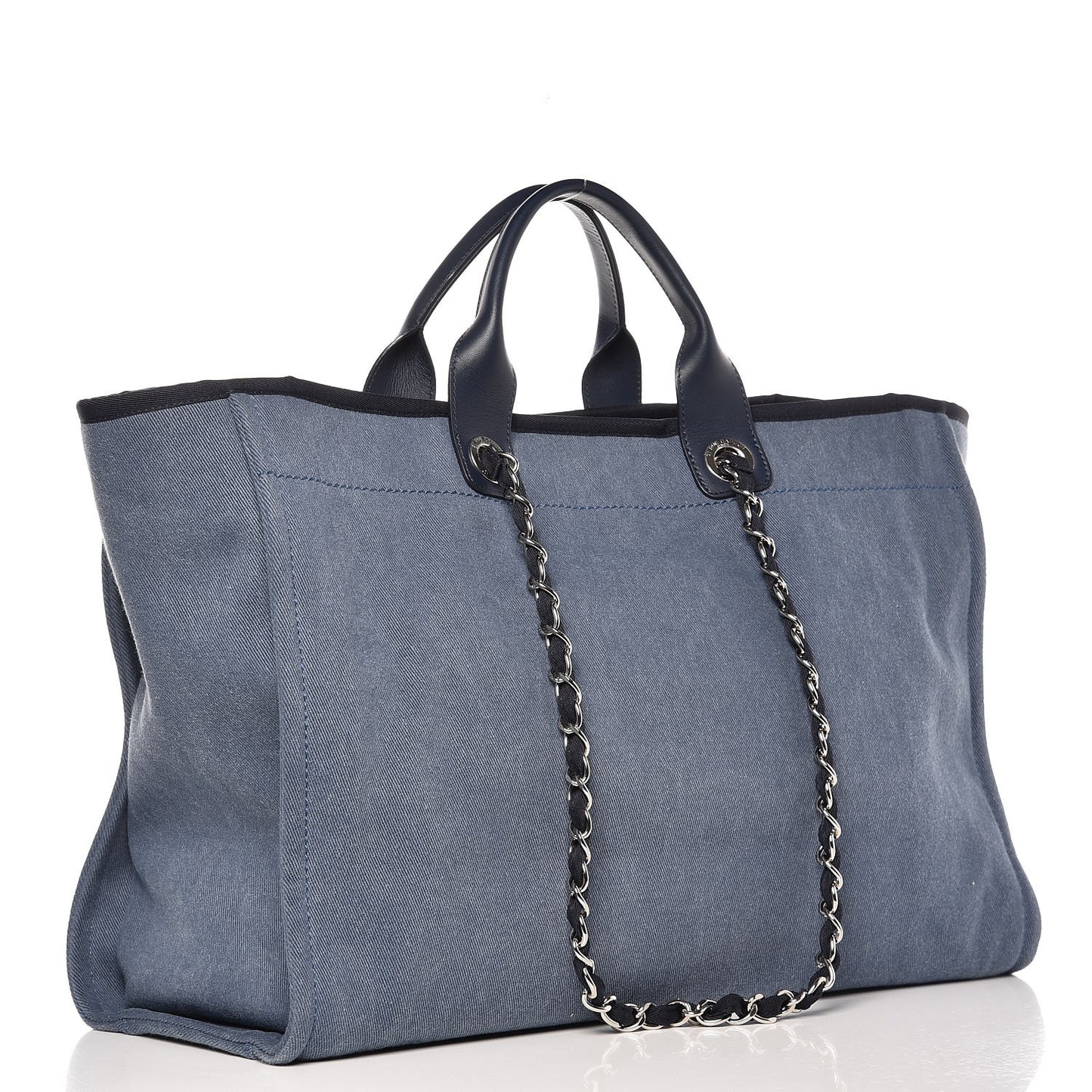 Canvas Sequin Large Deauville Tote Navy