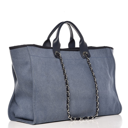 Chanel Canvas Sequin Large Deauville Tote Navy 3 of 7