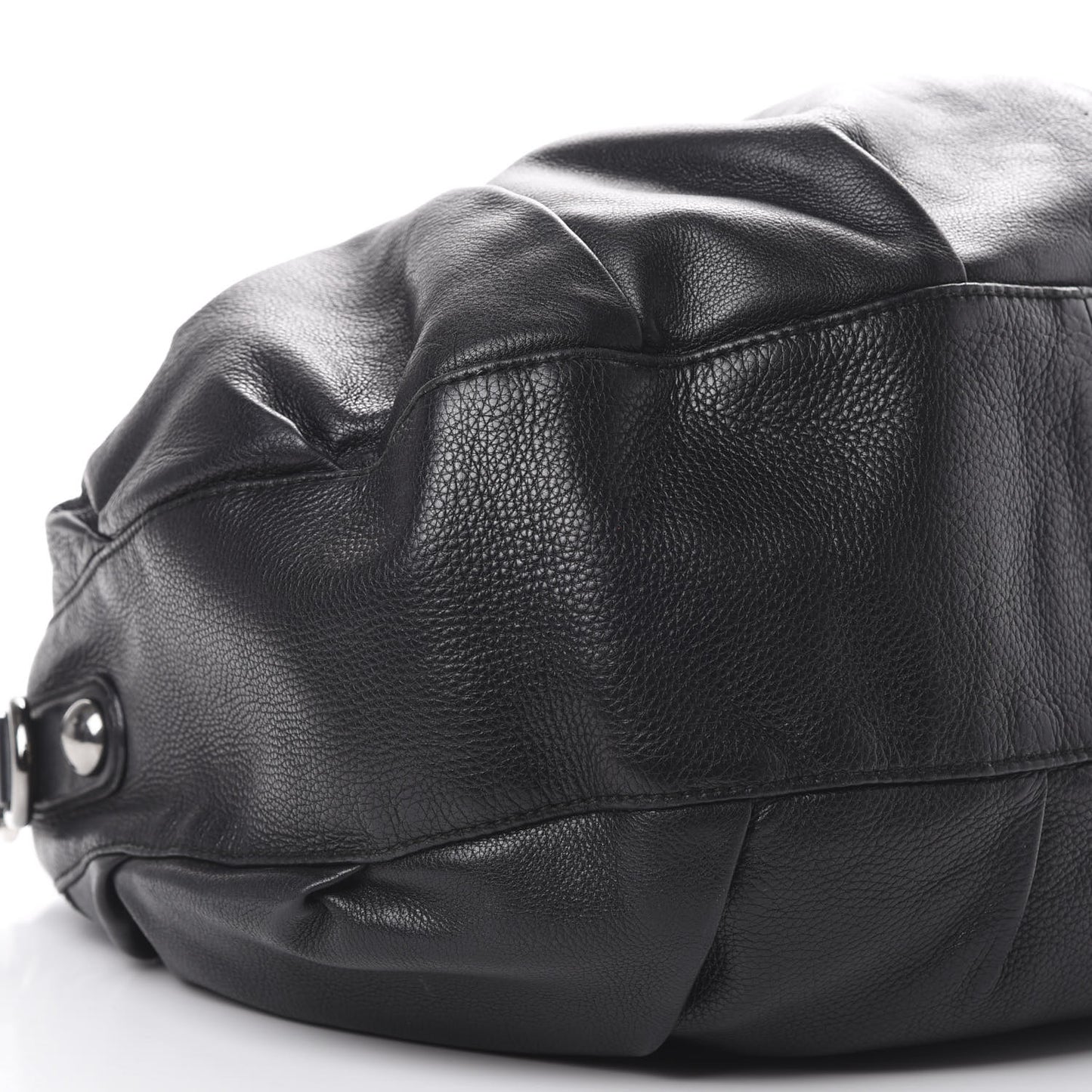 Pebbled Calfskin Medium Icon Bit Shoulder Bag Black
