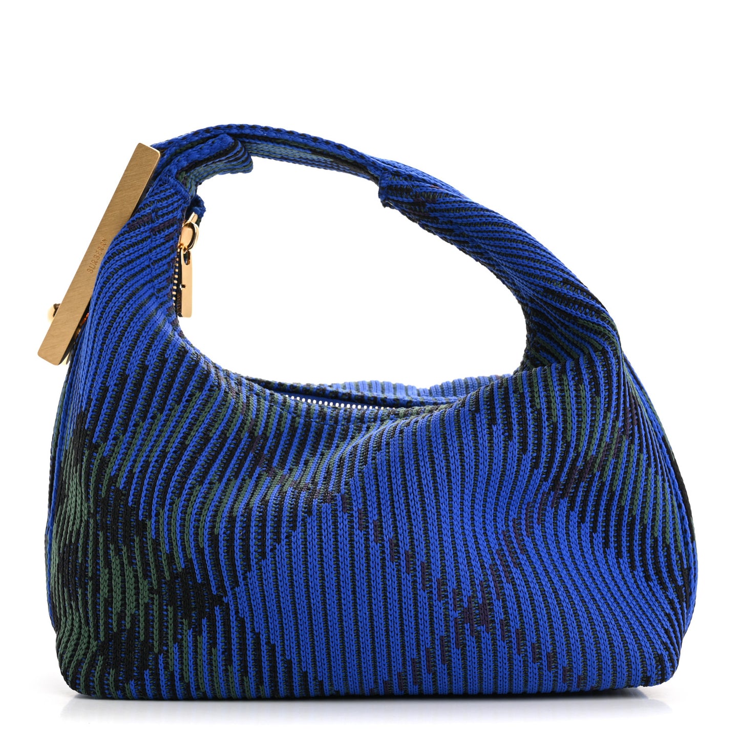 Canvas Knitted Check Mini Peg Duffle Bag Knight