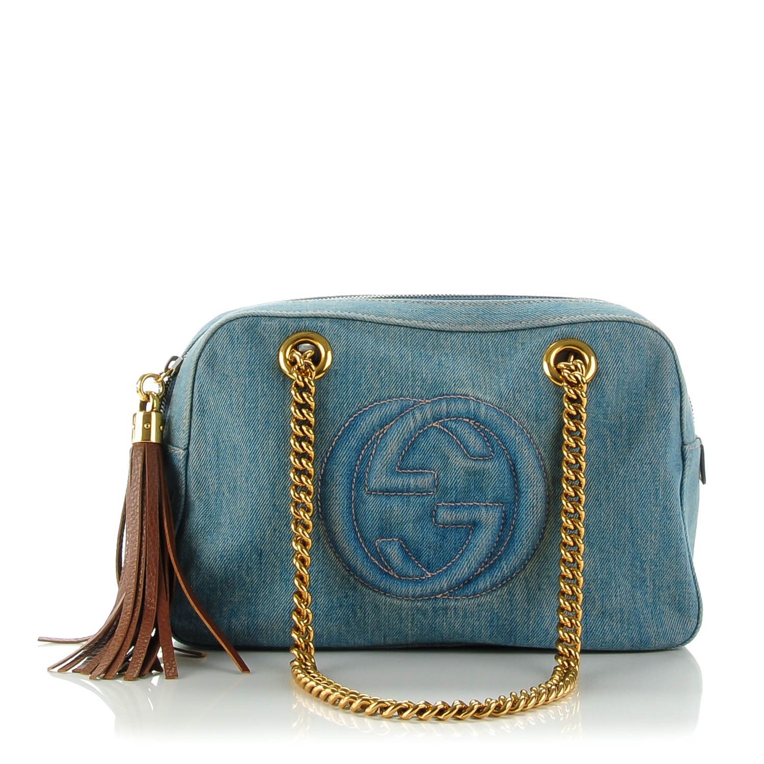 Gucci Denim Small Soho Bowler Blue 1 of 7