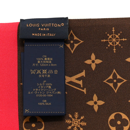 Louis Vuitton Silk Monogram 2023 Christmas Animation Ornaments Bandeau Brown Multicolor 3 of 3
