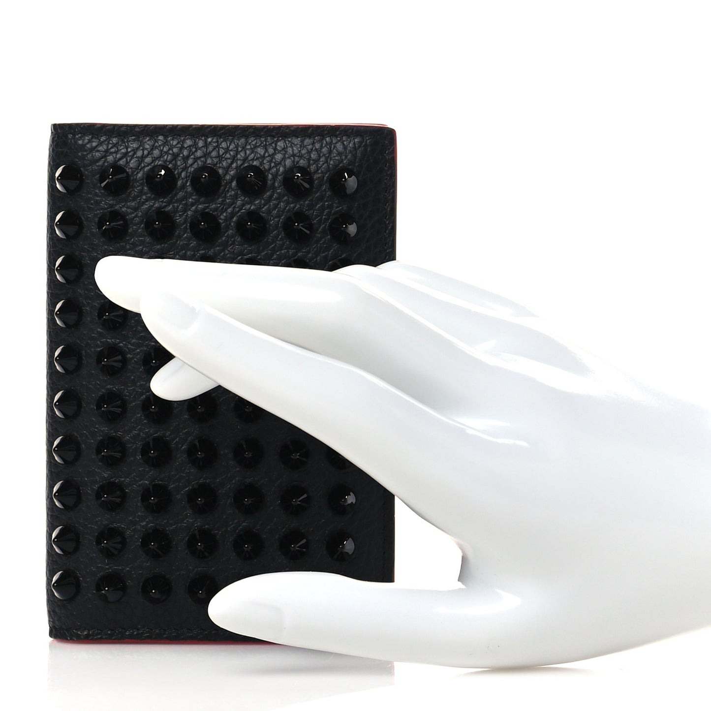 Calfskin Spiked Sifnos Bi-Fold Wallet Black