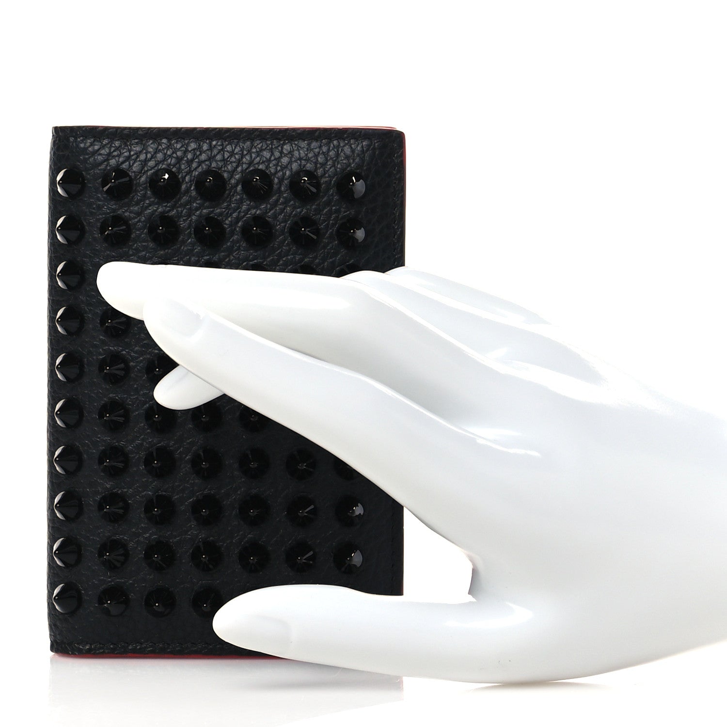 Christian Louboutin Calfskin Spiked Sifnos Bi-Fold Wallet Black 2 of 8
